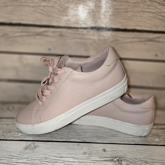 Greats Brooklyn Royale Blush Pink Perforated Leather Sneakers Sz 7 - Picture 7 of 13